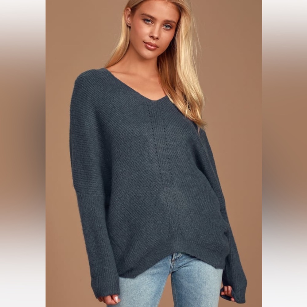 NWT Emerson Dark Slate Blue Dolman Sleeve Sweater size small